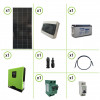 Kit solare fotovoltaico pannello monocristallino 200W 12V inverter onda pura Edison10 1KW PWM batteria AGM 150Ah