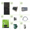 Kit solare fotovoltaico pannello monocristallino 200W 12V inverter onda pura Edison10 1KW MPPT batteria AGM 150Ah