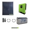 Kit impianto solare fotovoltaico 200W con inverter ibrido ad onda pura 1Kw 12V batteria 150Ah AGM