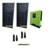 Kit impianto solare fotovoltaico 300W con inverter ibrido ad onda pura 1Kw 12V