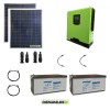 Kit impianto solare fotovoltaico 400W con inverter ibrido ad onda pura 1Kw 12V batterie 200Ah AGM