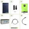 Impianto solare fotovoltaico 2.5KW 24V pannello policristallino Inverter ibrido Edison 24V 3KW MPPT 80A batteria AGM 200Ah