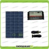 Kit fotovoltaico per  Camper  pannello 100W 12V regolatore di carica doppia batteria REGDUO MC4 Compatibile