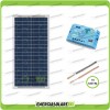 Kit Solare Fotovoltaico Base Roulotte Caravan da 30W 12V Batteria Servizi