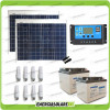 Kit solare illuminazione stalla, casa di campagna 100W 24V 8 lampade fluorescenti 7W 5 ore al giorno regolatore NV