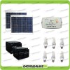 Kit solare illuminazione stalla, casa di campagna 60W 24V 6 lampade fluorescenti 7W 5 ore al giorno regolatore LS