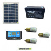 Kit Solare Votivo 5W 12V 3 lampada LED 0.3W con crepuscolare funzione Tramonto/Alba