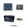 Kit Solare Votivo 5W 12V 1 lampada LED 0.3W sempre accesa 24h al giorno regolatore EP