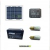 Kit Solare Votivo 5W 12V 2 lampada LED 0.3W sempre accesa 24h al giorno regolatore EP