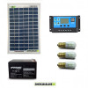 Kit Solare Votivo 10W 12V 3 lampada LED 0.3W sempre accesa 24h al giorno