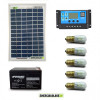 Kit Solare Votivo fotovoltaico 20W 12V 5 lampada LED 0.3W sempre accesa 24h al giorno