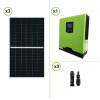 Impianto solare fotovoltaico 1200W 24V pannello monocristallino inverter ibrido onda pura 3KW PWM 50A
