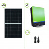 Impianto solare fotovoltaico 3.7KW pannelli monocristallini inverter ibrido onda pura 5KW 48V con regolatore di carica MPPT 80A