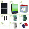 Impianto solare fotovoltaico 3.7KW 48V inverter ibrido ad onda pura V3 5KW MPPT 80A batteria acido libero piastra tubolare