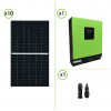 Kit solare fotovoltaico 3.7KW pannelli monocristallini, inverter ibrido onda pura 5KW 48V con regolatore di carica MPPT 80A 450Voc