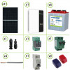 Impianto solare fotovoltaico 4KW, Inverter Growatt OFF-GRID 5KW sinusoidale pura, Regolatore di carica MPPT, batteria piastra tubolare