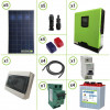Impianto solare fotovoltaico 1400W 24V inverter onda pura Edison30 3KW PWM 50A batterie piastra tubolare 260Ah per baita o casa di campagna