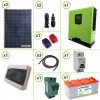 Kit impianto solare fotovoltaico 400W con inverter ibrido ad onda pura 1Kw 12V batteria tubolare 200Ah