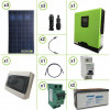 Impianto solare fotovoltaico 840W 24V inverter onda pura Edison30 3KW PWM 50A batterie AGM 200Ah per baita o casa di campagna
