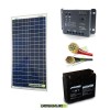 Kit solare fotovoltaico pannello 30W 12V con batteria 18Ah e cavi 2.5mmq PVC