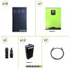 Impianto solare fotovoltaico 2.8KW 24V pannello policristallino Inverter ibrido Edison 24V 3KW MPPT 80A batteria  OPzS