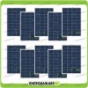 Set 10 Pannelli Solari Fotovoltaici 80W 12V multiuso Pmax 800W Baita Barca