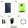 Impianto solare fotovoltaico 3.9KW 24V pannello policristallino Inverter ibrido Edison 24V 3KW MPPT 80A batteria  OPzS
