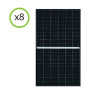 Set 8 Pannelli Solari Fotovoltaico 375W 24V Tot. 3000W Monocristallino 9 BUS BAR