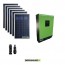 Impianto fotovoltaico 1.6kW 48V Inverter onda pura MPGEN50V2 5KW con regolatore di carica MPPT 80A (Set Kit)
