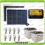 Kit solare illuminazione stalla, casa di campagna 100W 24V 8 lampade LED 7W 5 ore al giorno regolatore NV