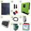 Kit impianto solare fotovoltaico 600W con inverter ibrido ad onda pura 1Kw 12V batterie tubolari 260Ah
