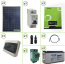 Kit impianto solare fotovoltaico 200W con inverter ibrido ad onda pura 1Kw 12V batteria AGM 150Ah