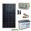 Kit pannello solare fotovoltaico 150W 12V poli regolatore 10A PWM batteria AGM 100Ah cavi