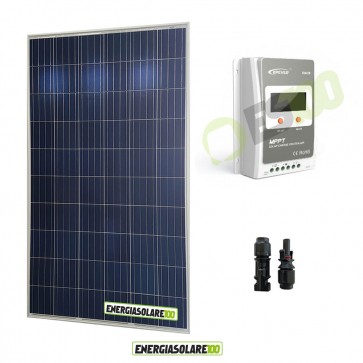 Kit Starter Pannello Solare Fotovoltaico 250W 12V + Regolatore di carica 10A MPPT