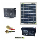 Kit Solaranlage Photovoltaik solarmodul 5W 12V Laderegler 5A PWM batterie 7Ah kabel Wohnmobil Haus Lighting