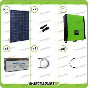 Kit solare fotovoltaico 7.5KW Inverter onda pura Infinity 10Kw 48V regolatore MPPT 15Kw 900Vdc Batterie AGM