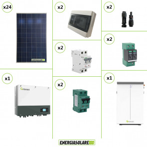 Kit Solare Storage Pannello Policristallino 6720W e Inverter Monofase Growatt SPH6000 con doppio MPPT