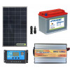100W Sonnenkollektor Mountain Hut Cabin Kit Modifizierter Welleninverter 600W Batterie 100Ah 10Ah Regler
