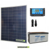 Kit Starter Plus-Pannello Solare 200W 12V Batteria AGM 200 Ah Regolatore PWM 20A NV20