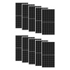 Set von 10 Photovoltaik-Solarmodulen 500 W 24 V monokristalline hocheffiziente PERC-Halbzellen