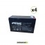 Set 4 Batterie ermetiche AGM Prime 7Ah 12V per gruppi di continuità UPS per sistemi di allarme