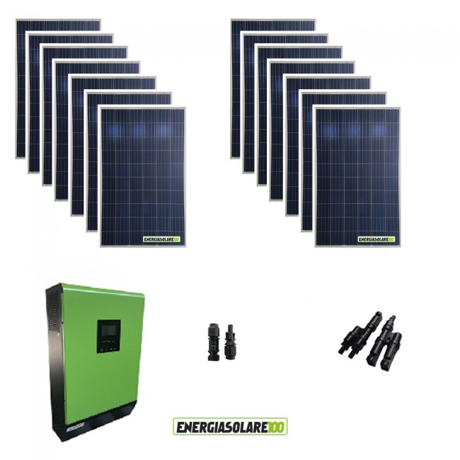 Kit Photovoltaïque base Panneaux 1680W Onduleur Solaire Hybride