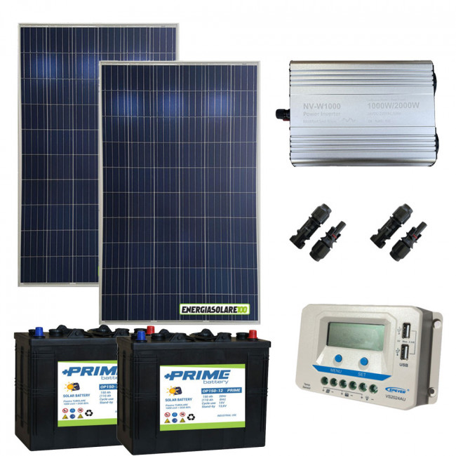 Kit de cabine de panneau solaire 560W 24V onde modifiée onduleur 1000W 24V  2 batteries AGM 150Ah NVsolar régulateur