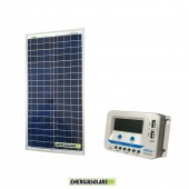 Kit solare con pannello fotovoltaico 30W e regolatore di carica EpSolar 10A VS2024AU con prese USB