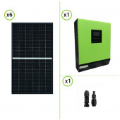 Impianto solare fotovoltaico 2.2KW pannelli monocristallini inverter ibrido onda pura 5KW 48V con regolatore di carica MPPT 80A 450Voc