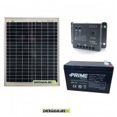 Kit panneau solaire 20W 12V Régulateur de charge PWM 5A Battterie 7Ah
