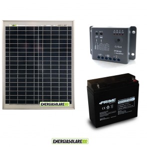 Kit Plus Panneau solaire 20W avec régulateur de charge et batterie 18Ah