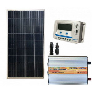 Kit Mini Baita pannello solare 150W inverter onda modificata 1000W regolatore 10 A EPsolar
