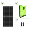 Kit solaire 2700W panneaux photovoltaïques 450W avec Onduleur Solaire Hybride Edison V2 5KW 48V Contrôleur de Charge MPPT 80A 500VDC 5kW PV