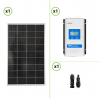 Kit solaire pour roulotte camping panneau monocristallin 150W 12V et régulateur de charge 20A MPPT Dual Battery DuoRacer